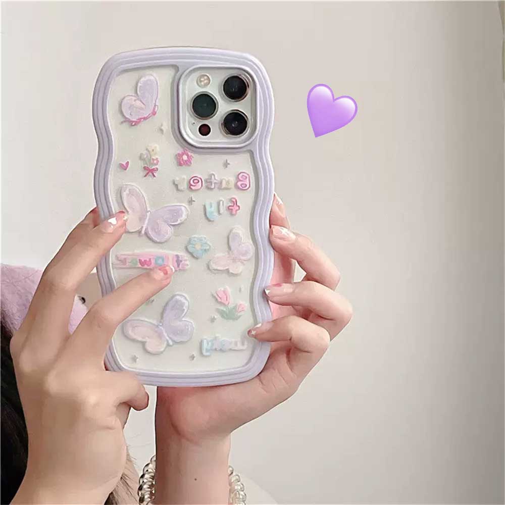 Casing Soft Case TPU Motif Kupu-Kupu Untuk Samsung A04S A13 A03S A21S A12 A02S A11 A51 A10 A30 A50 A52 A20S M12 A71 A32