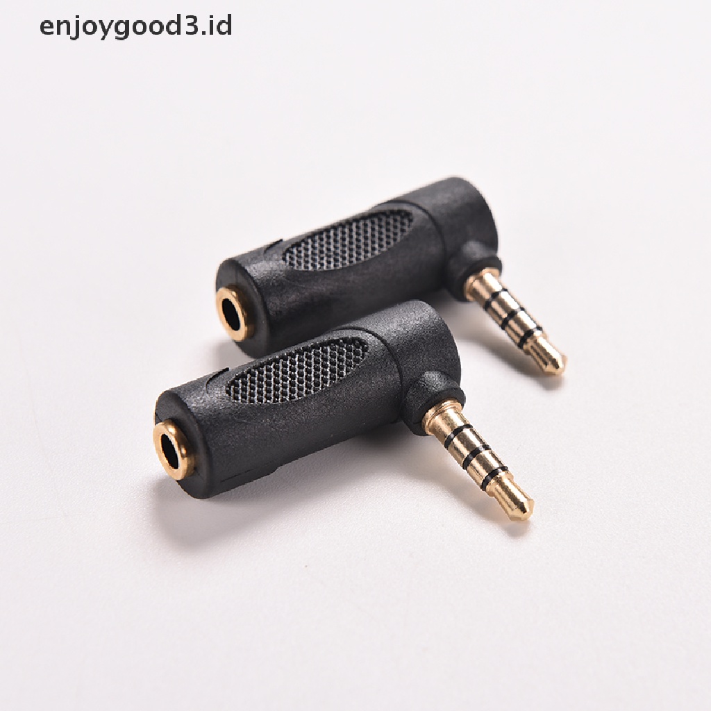 ^ Rready Stock ^ 90 Kabel Adapter Jack Audio 3.5mm°Adapter Konverter Plug Audio Stereo Male Ke Female Sudut Kanan