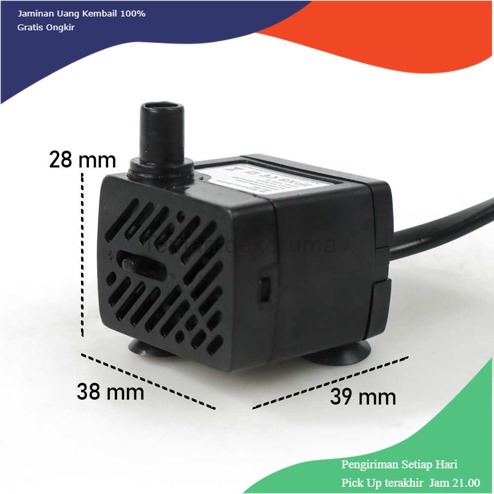 TD-PR2 Dong Hong Pompa Air Aquarium Ikan Submersible Pump Fish Tank 3W - DH-180