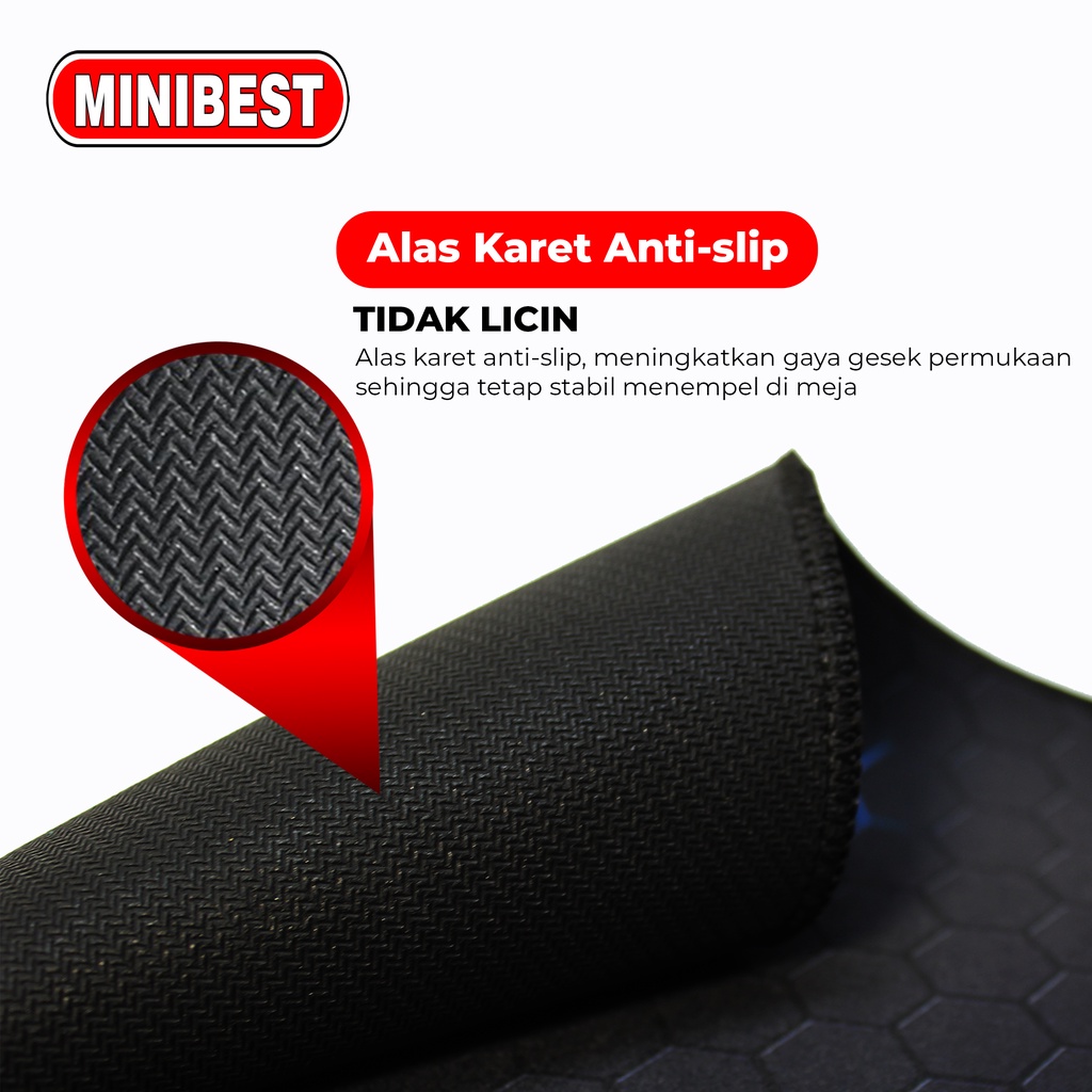 MINIBEST Mousepad Anti Slip Gaming Desain 3D Hitam Rubber Original