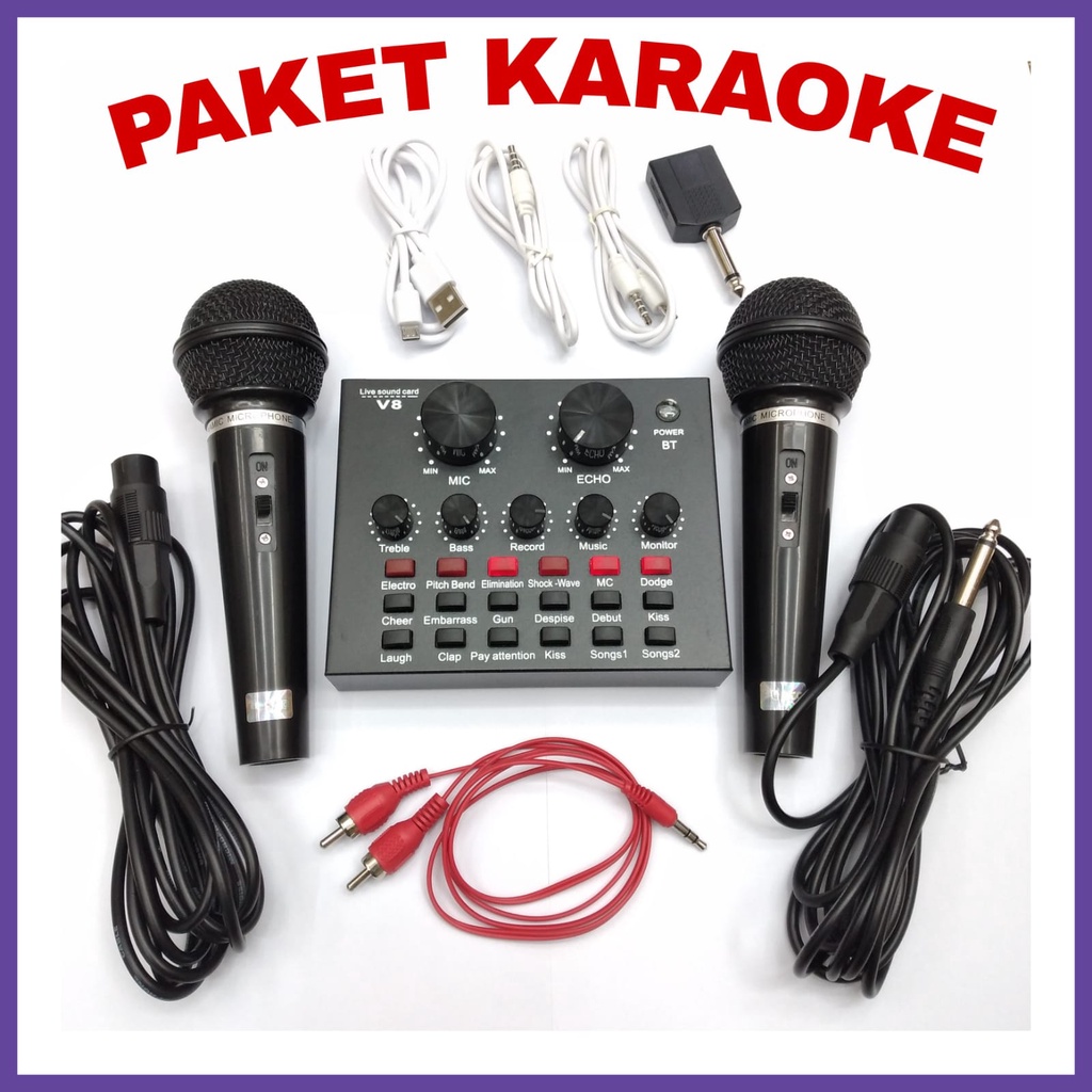 Alat karaoke kluarga di rumah Soundcard Bluetooth Audio USB External