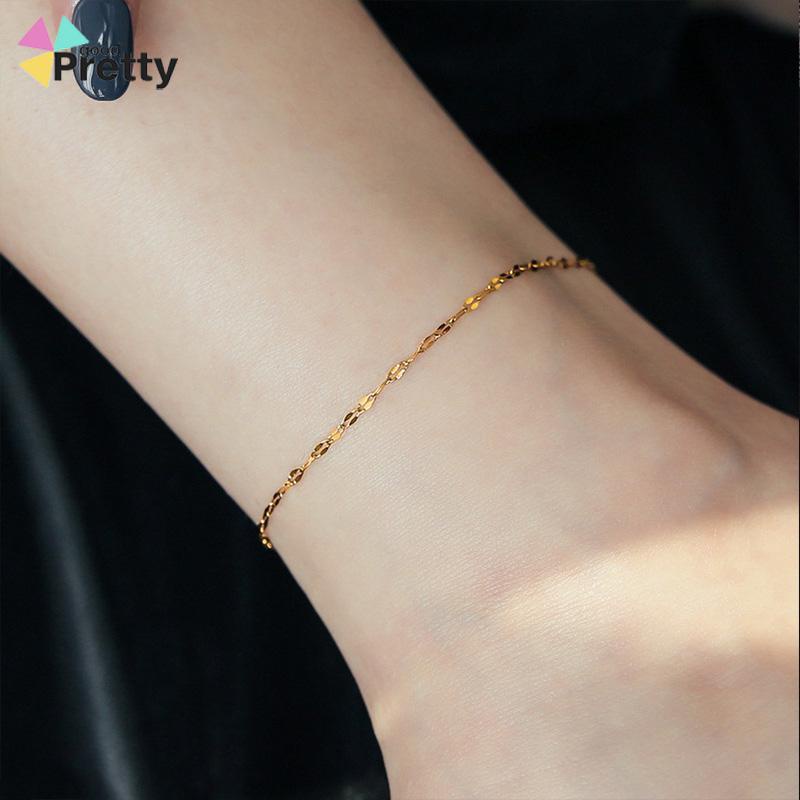 Gelang Kaki Titanium Lapis Emas 24k Gold Anti Luntur  Anti Karatan - PD