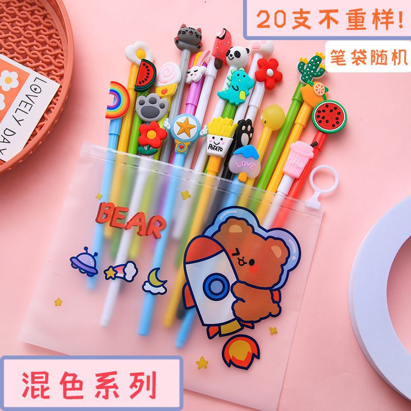 PULPEN PENA GEL Karakter 1 Lusin Free Tempat Pensil Bolpoin Lucu Superhero Lilin Ulir