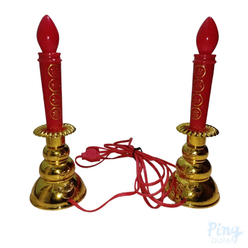 Lampu Lilin Altar Sembahyang Motif Yenpao Low Watt Cocok Untuk Simbol Rejeki