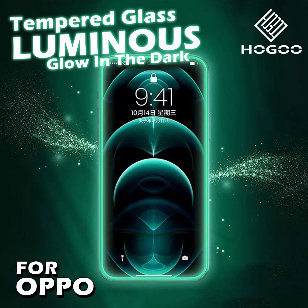 TEMPERED GLASS Luminous Glow In The Dark FOR OPPO SERIES PELINDUNG LAYAR DEPAN