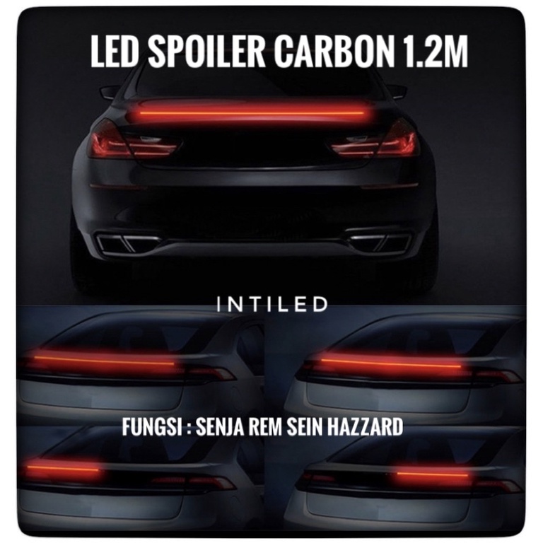 12VOLT - LED SPOILER LAMPU BELAKANG UNIVERSAL CARBON 1.2M