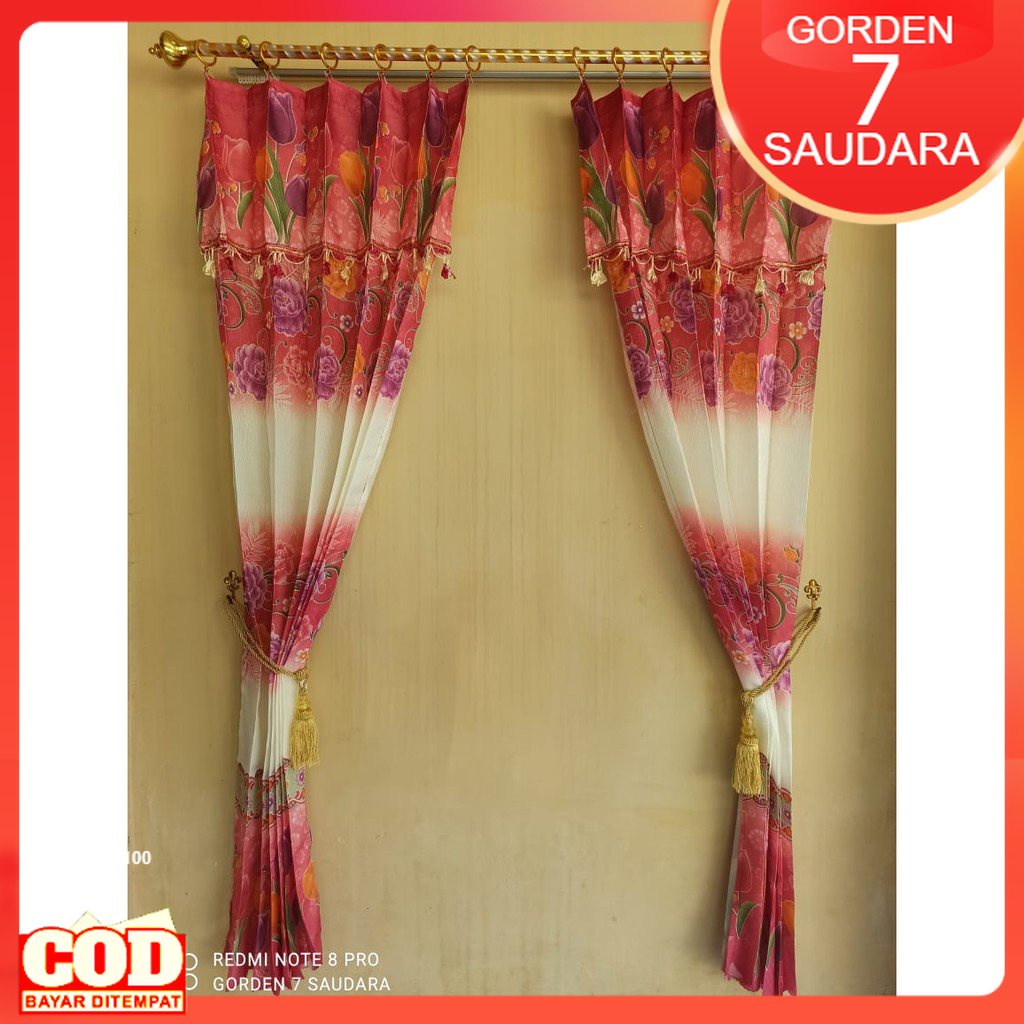Tirai Jendela Murah Gorden Pintu Motif Bunga Korden Cendela Minimalis Poni Terbaru Terlaris 2023 COD