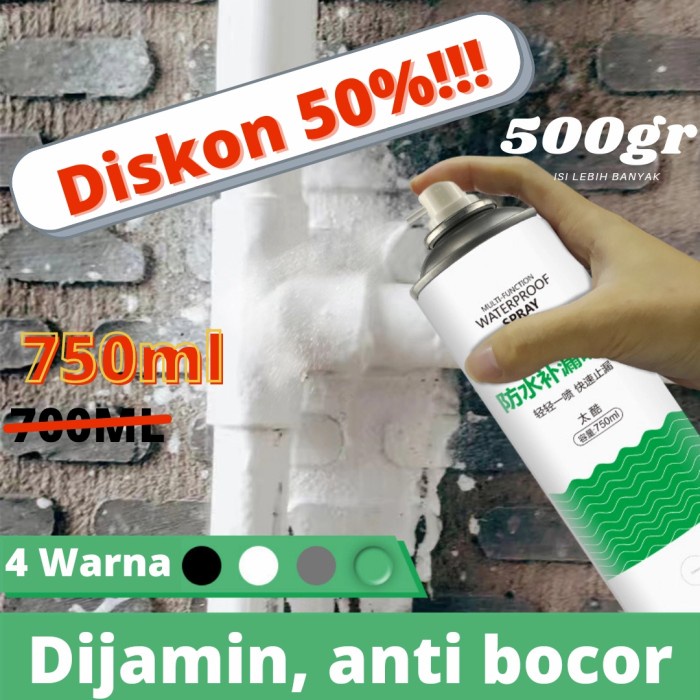 Lem Cairan Anti Bocor Spray Semprot Tambal Genteng Retak Atap Dinding Lem