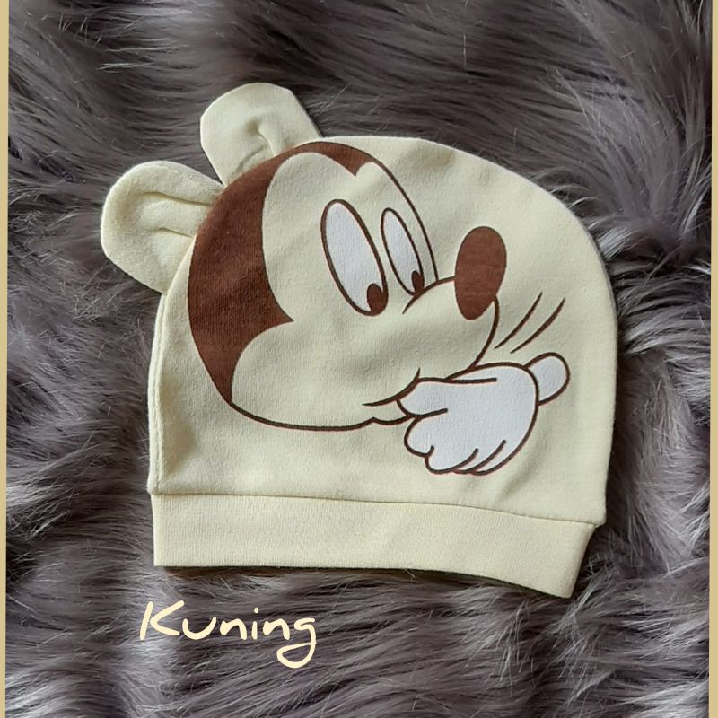 DITI BABY- Single layer mickey hat bayi laki-laki/perempuan 0-6 bulan