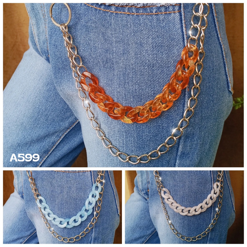 Rantai Celana - Chain Belt Gesper Ikat Pinggang 2 Layer Estetik - A599