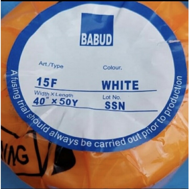 Kain Kapas 15 F meteran / 15F Visilin Kain Keras Lem Lapisan Kerah