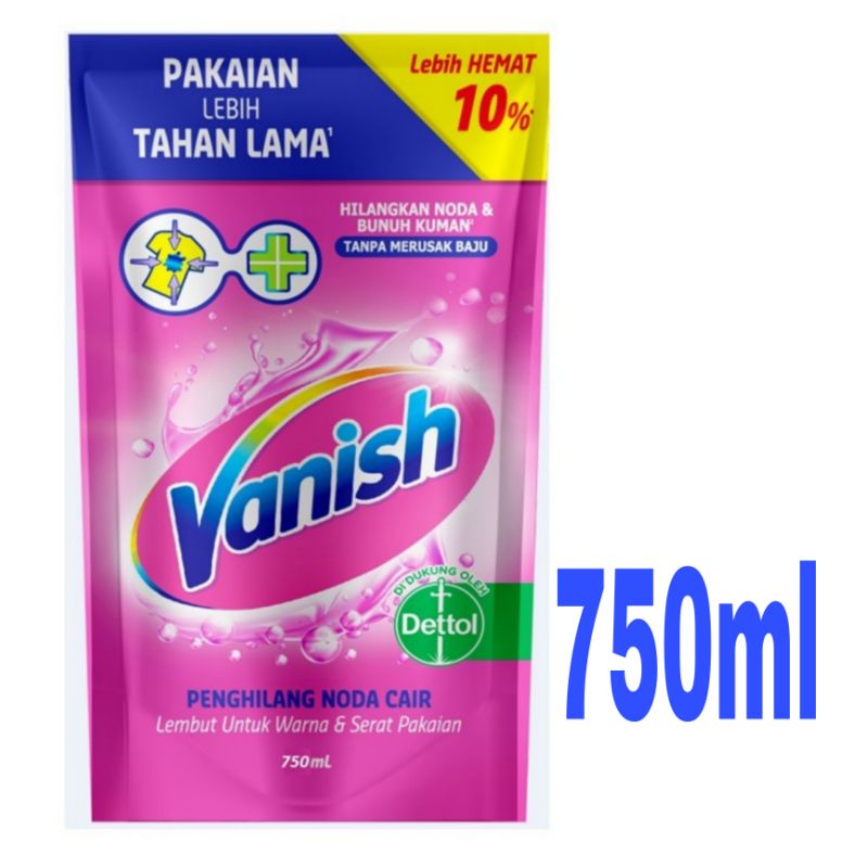 Vanish Pink 750 ml Penghilang Noda pada Pakaian Refill Cair 750ml