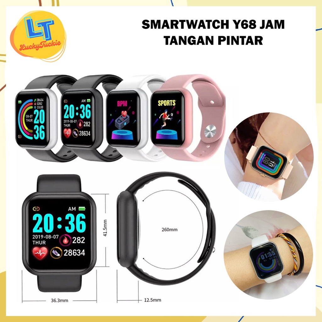 SMARTWATCH Y68 WATERPROOF SPORT / SMART WATCH Y 68 BLUETOOTH WATERPROOF / SMARTWATCH Y68 GELANG PELA