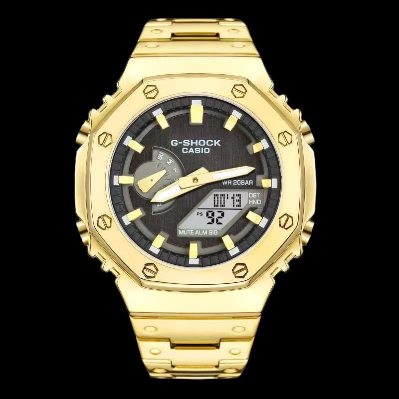 [BOX FULL SET] 4 Variasi Jam Tangan Pria G-Shock GM2100 Dualtime Rantai Anti Air