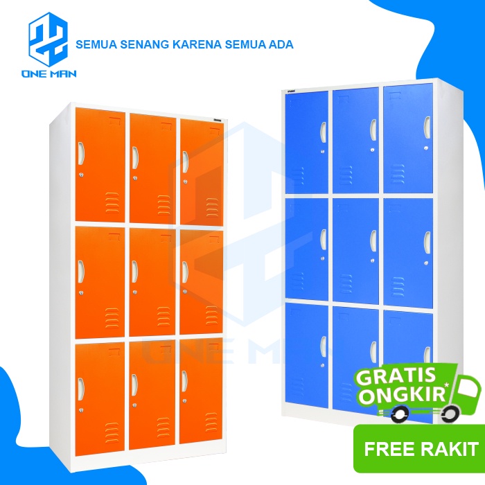 (LUAR KOTA) Lemari Loker Besi 9 Pintu Kozure KL9