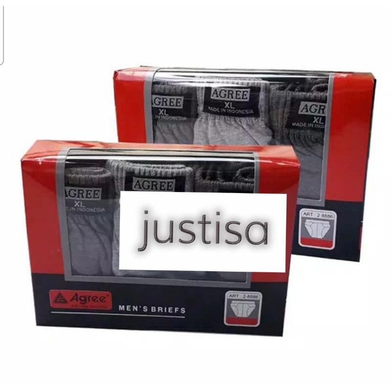 termurah..3 pcs Celana Dalam Pria AGREE Art.2 -8886 CD BRIEF PRIA M L XL XXL