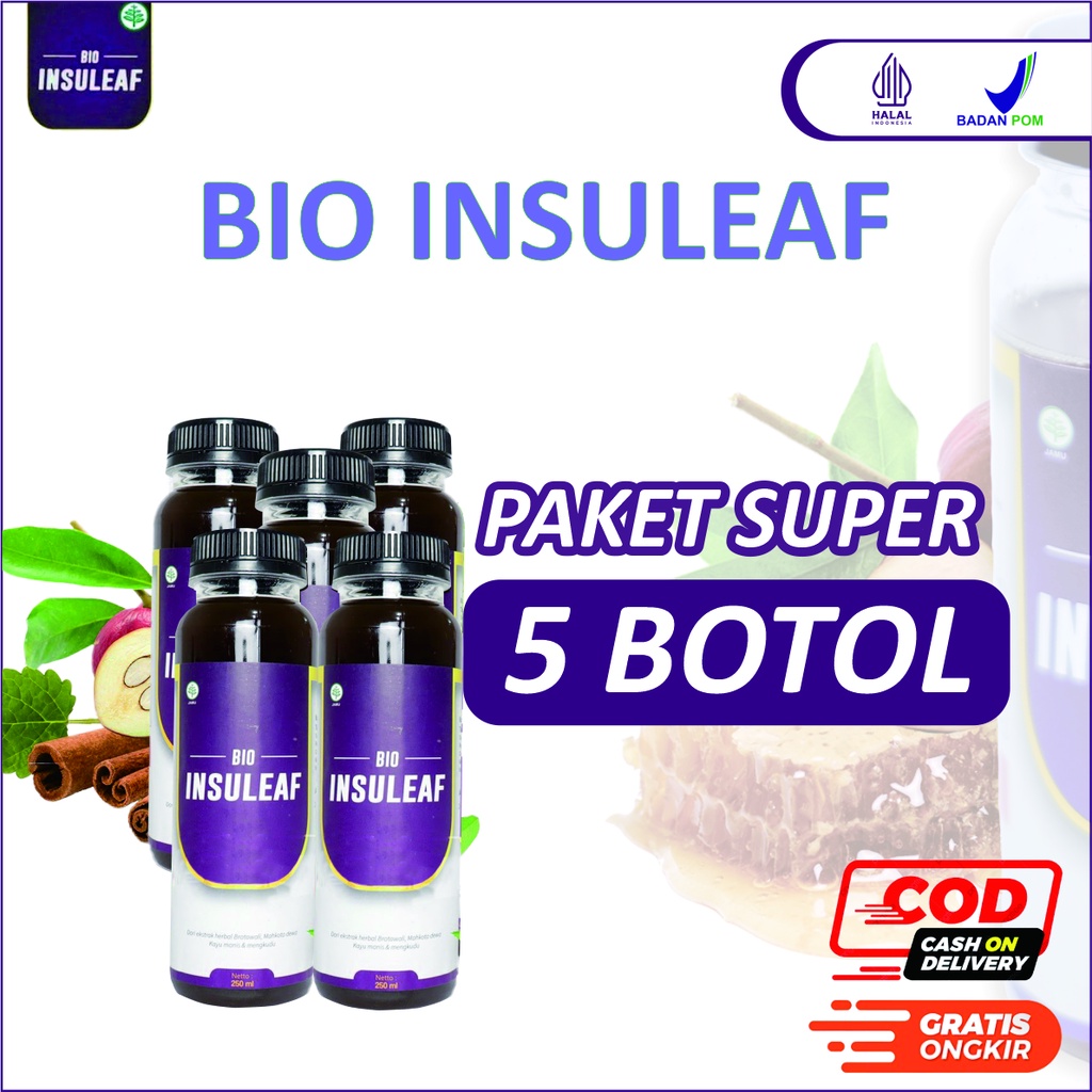 

Paket Super 5 Botol BIO INSULEAF Herbal Alami Mencegah Gagal Ginjal Bantu Mengatasi Diabetes