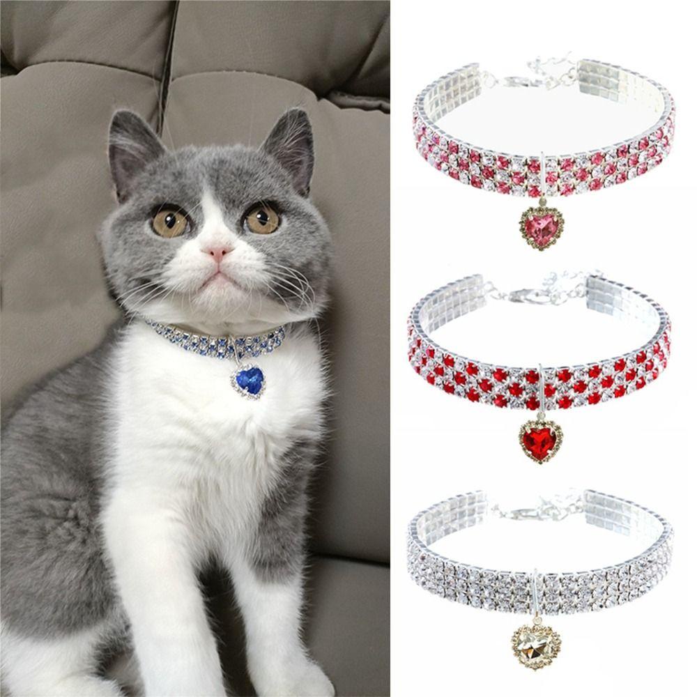 Solighter Anjing Berlian Imitasi Kerah Mewah Rhinestones Adjustable Kristal Berlian Liontin