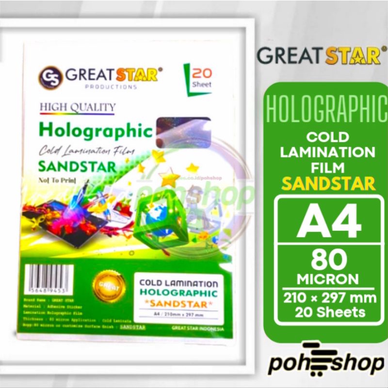 

Great Star Holographic Cold Lamination Film Sandstar A4/80mic 20s