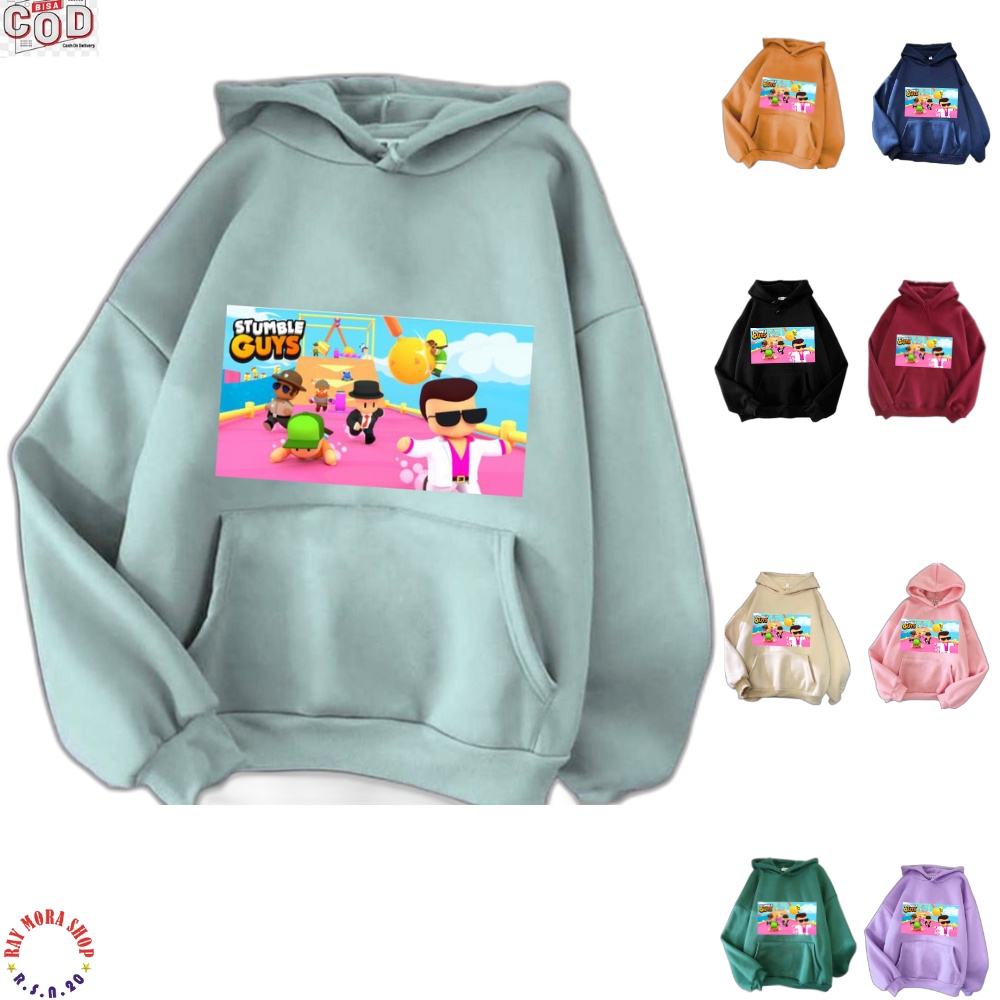 Stumble Guys Sweater Hoodie Anak Laki Laki & Perempuan Switer Cowok Cewek Hodie Kantun Fleece Usia 5