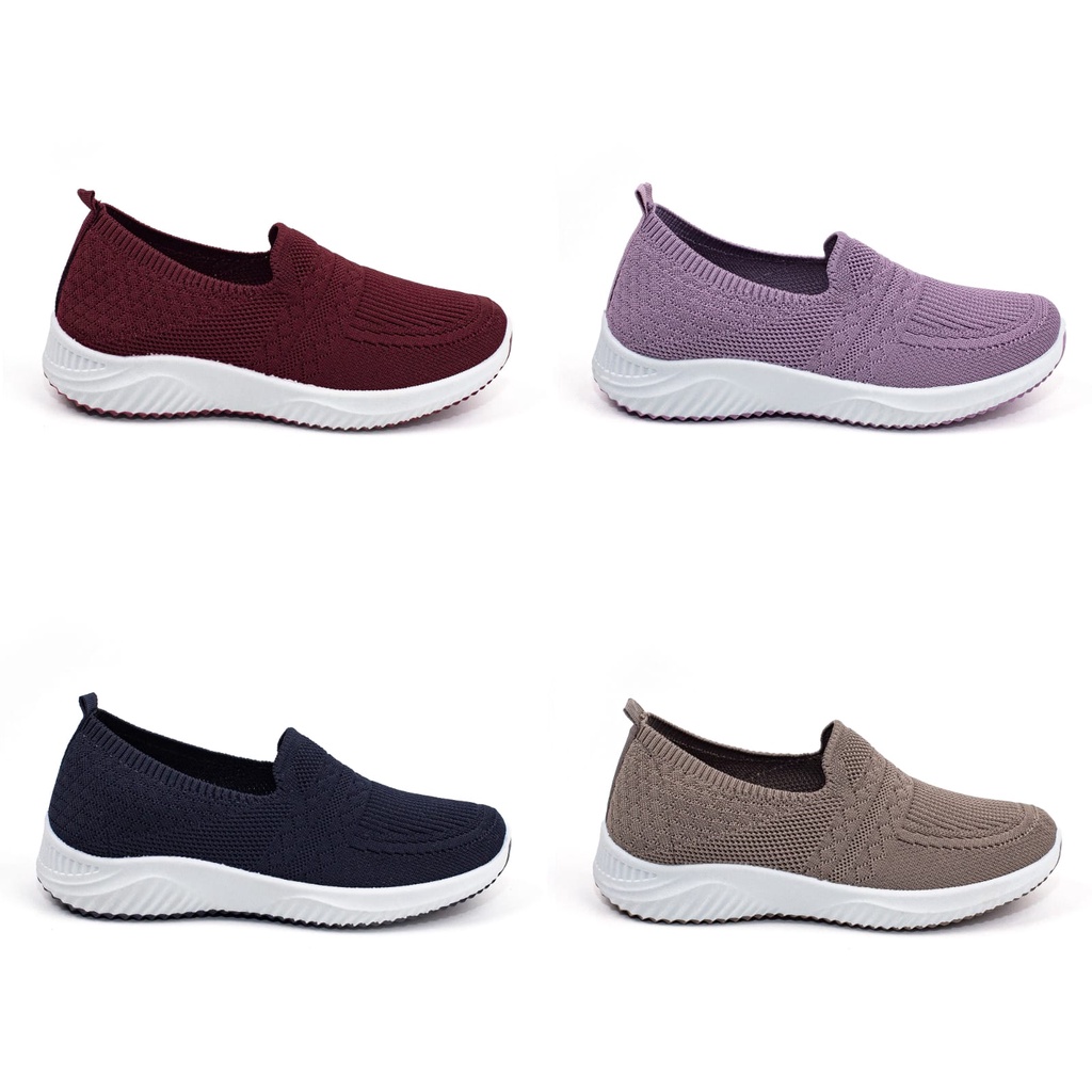 Sepatu Wanita Sneakers Wanita Import Rajut Cewek Sport Shoes Kasual Fashion Wanita Model Slip On K8121