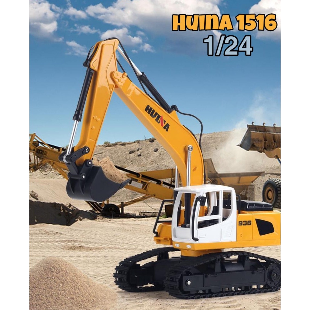 Huina 1516 RC Excavator 1/24 Mainan Mobil Beko Remote Control