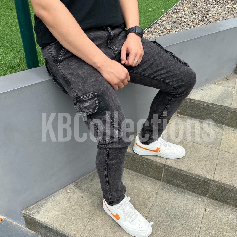 KBCollections Celana Biker Jeans Cargo