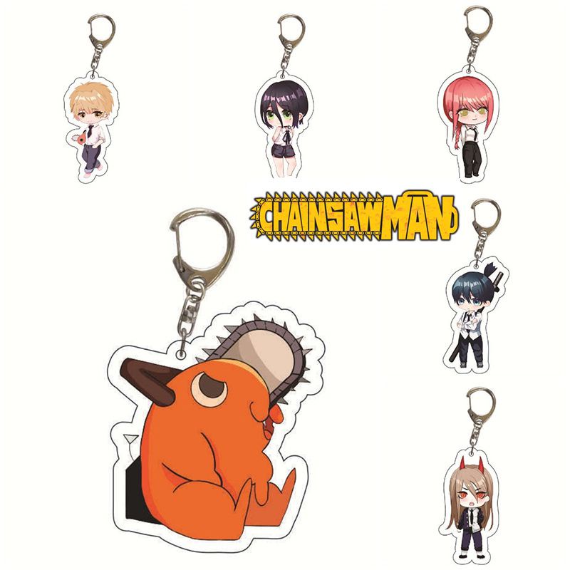 Chainsaw Man Keychain Pochita Denji Power Gantungan Kunci Anime