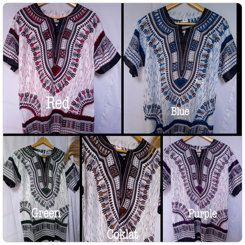 KAOS ETNIK DASHIKI BAJU BATIK Pengrajin BALI UJE JEPRI