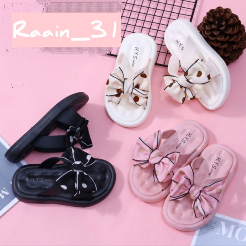 Sandal anak perempuan import Sandal karet anak wanita H Y S new trendy Sendal Selop anak motif pita cantik