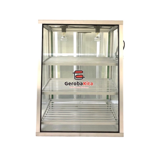 Etalase 3 tingkat / etalase ayam/ etalase kaca / etalase dengan lampu
