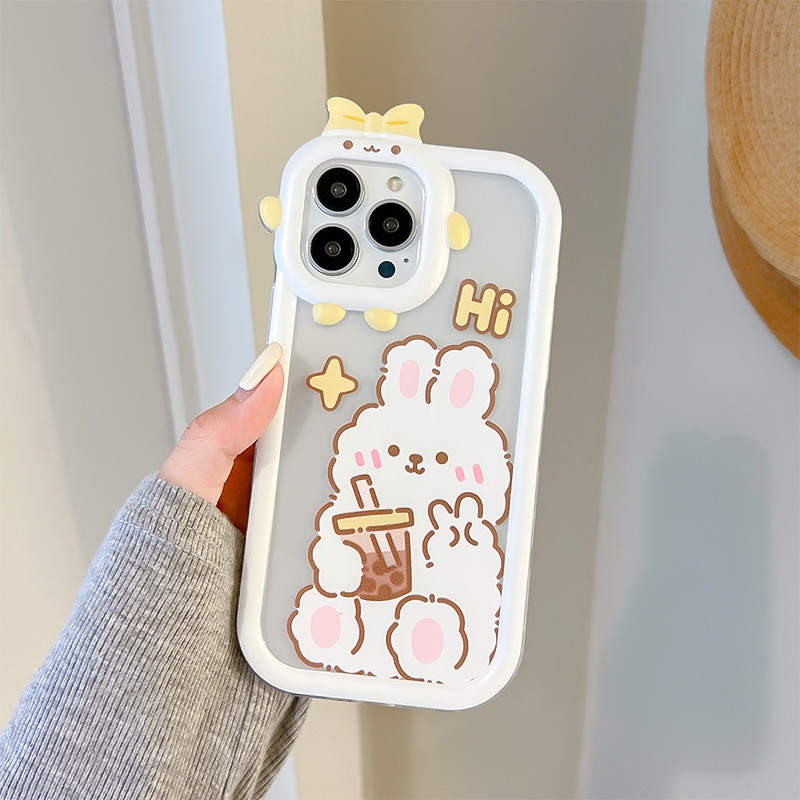 Soft Case Bahan Silikon Desain Kelinci Monster Untuk iPhone 11 12 13 14 Pro Max 6s 6 Plus 7 8 Plus XR X XS Max SE 2020 2022 14 Plus