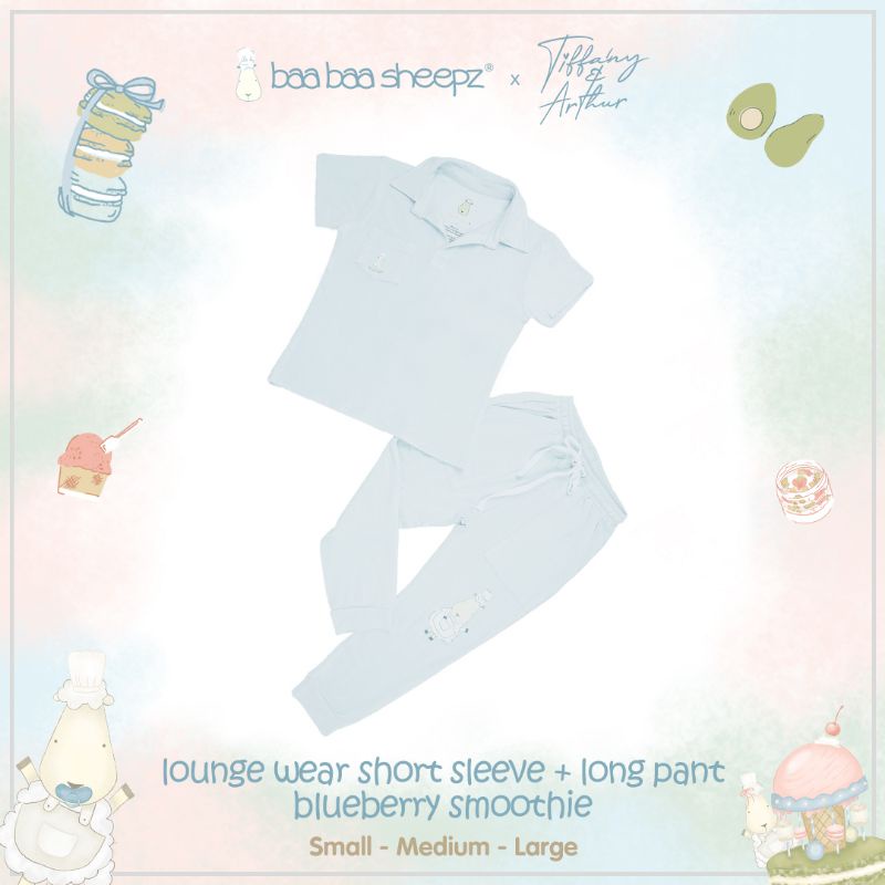 Baabaasheepz Pyama Kids Lounge Wear Long &amp; Short X Tiffany Arthur - Setelan Anak Baabaasheepz pajama