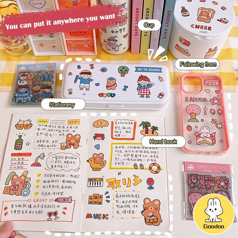 20PCS/Set Stiker Motif Kartun Korea Lucu Anti Air Dekorasi pola kecil Handbook Scrapbook DIY -Doo