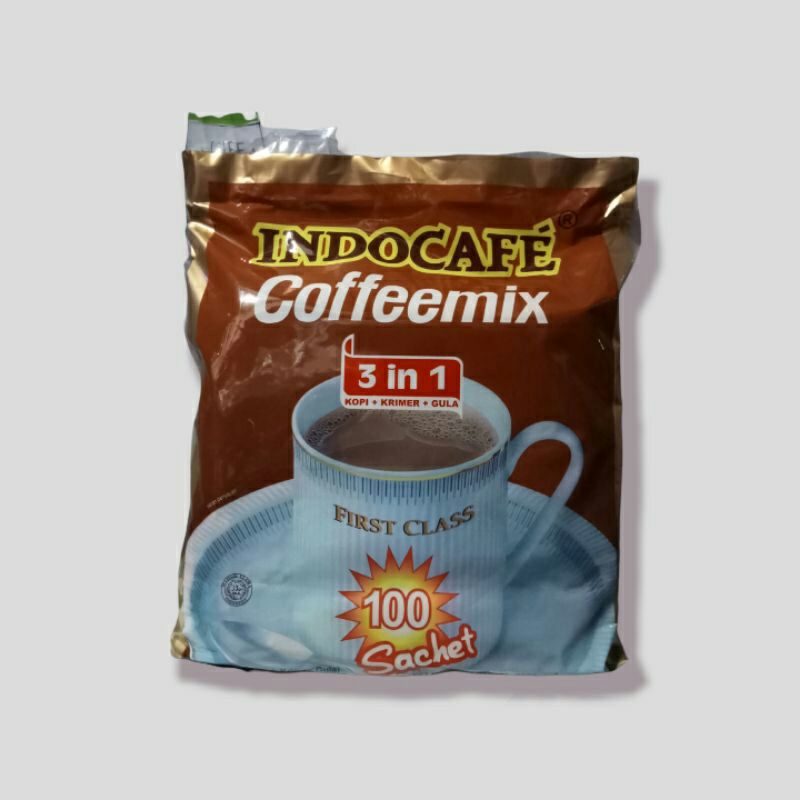 

Kopi INDOCAFE Cofee Mix 3in1 1 Pak isi 10 Renceng x 10 Pcs 20gr ( 100 Sachet )