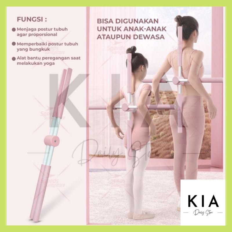 Tongkat Yoga Stick Alat Olahraga Body Pilates Alat Penegak Punggung Tubuh