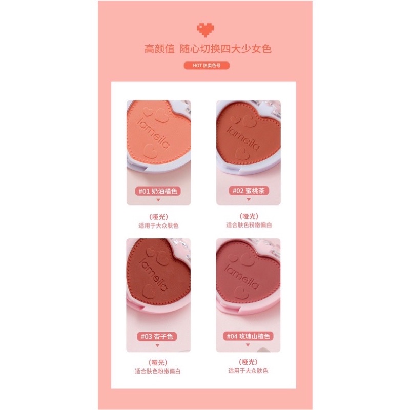 LAMEILA Blush On 4 Colours Love Palette Blusher MH