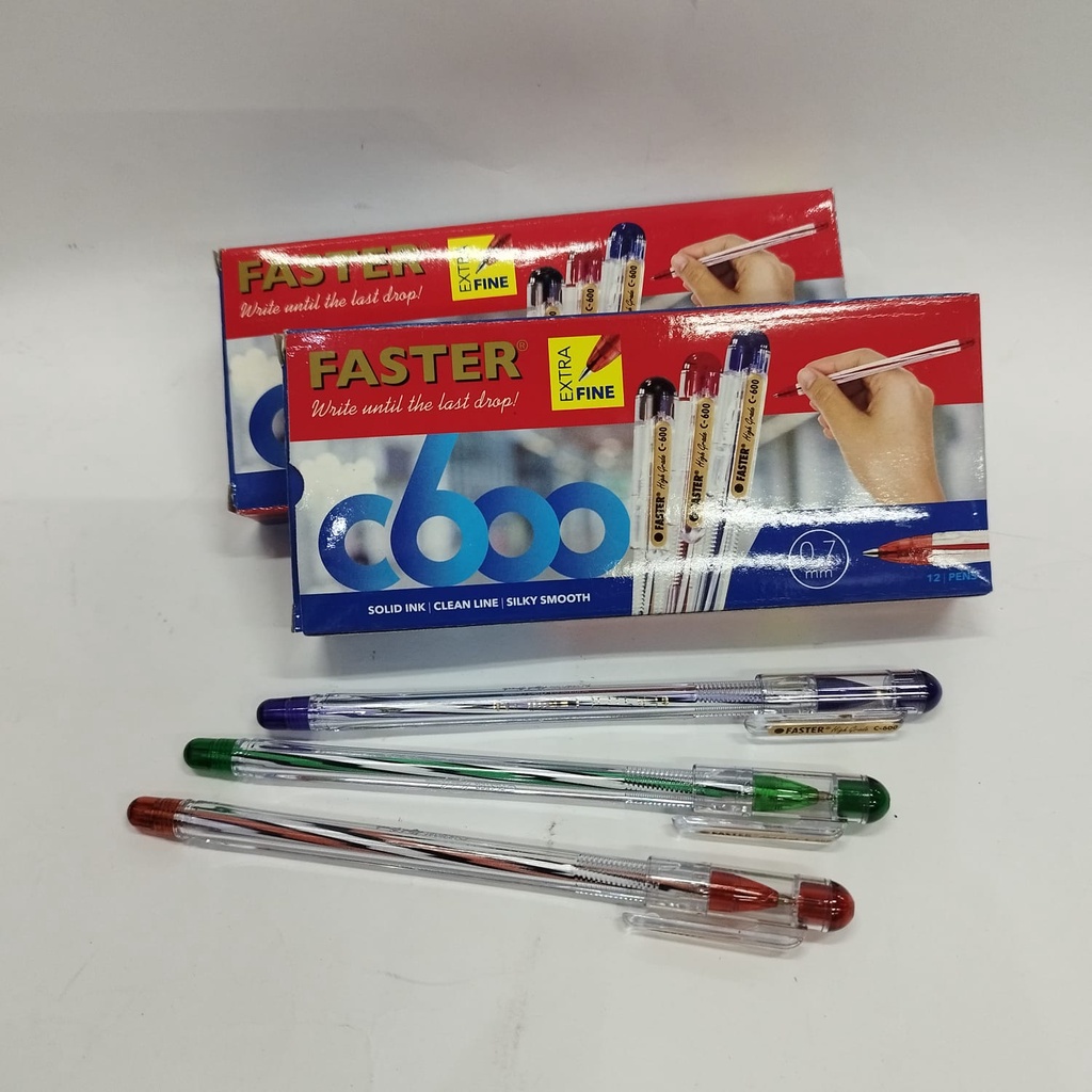 

Ballpoint/Pulpen Pen Faster C600 Warna Hitam Ukuran 0.7mm