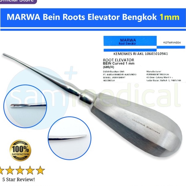 MARWA Bein Root Elevator Bengkok 1mm