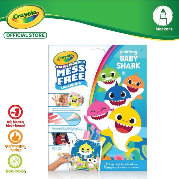 

Crayola Color Wonder Mess-Free Coloring Pages & Markers - Baby Shark