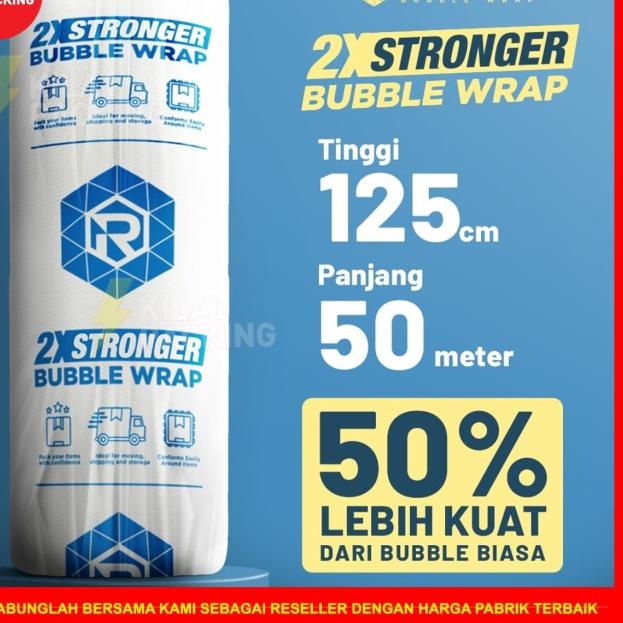 

PLASTIK BUBBLE / BUBBLE WRAP 125CM X 50M DKM+ PREMIUM MURAH - HITAM TEBAL