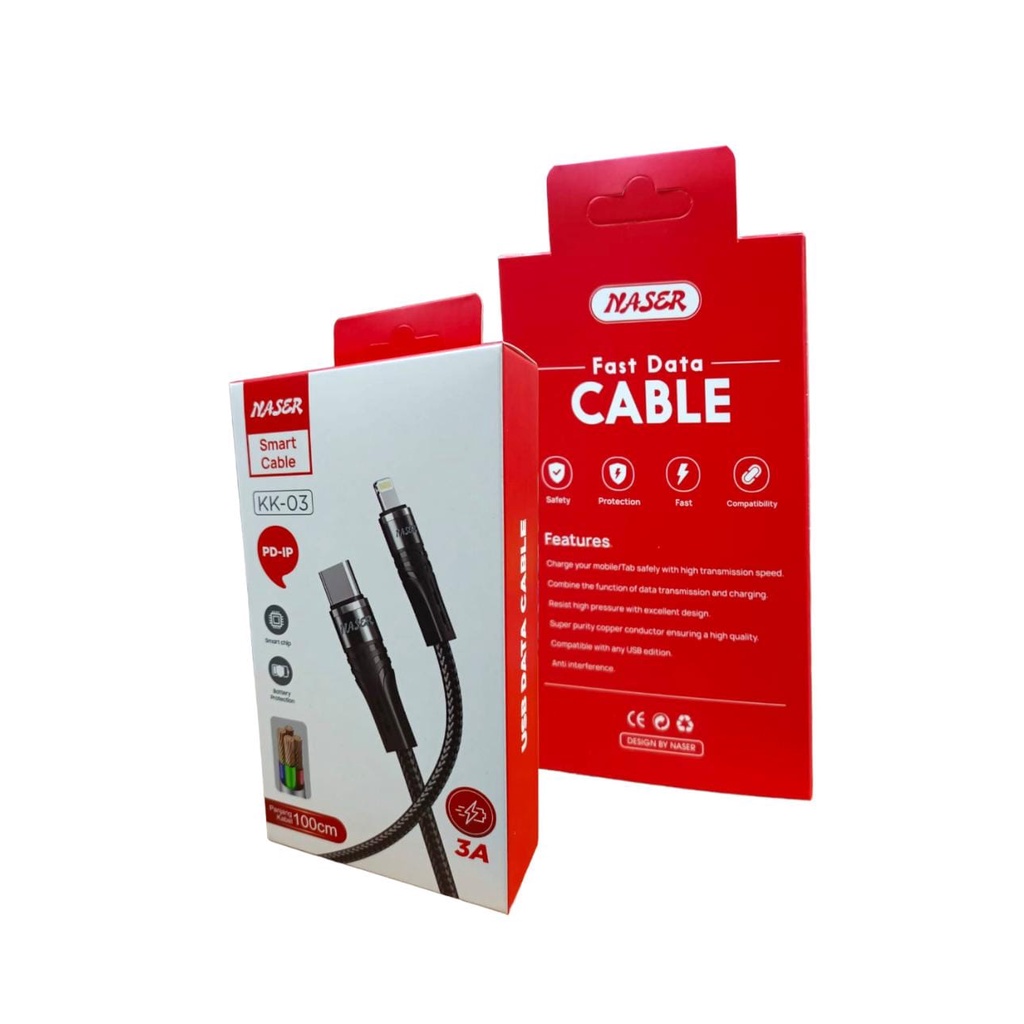 KABEL DATA NASER KK-03 /KABEL CHARGING/ USB DATA CABLE KABEL HANDPHONE KK-03 3A/PRODUK ORIGINAL