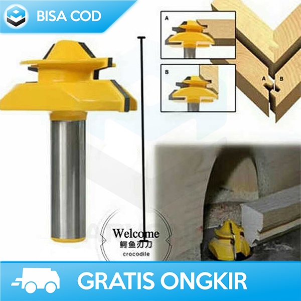 MATA PROFIL ROUTER BIT MATA BOR SAMBUNG KAYU 45 DEGREE 8MM 1/2INCH