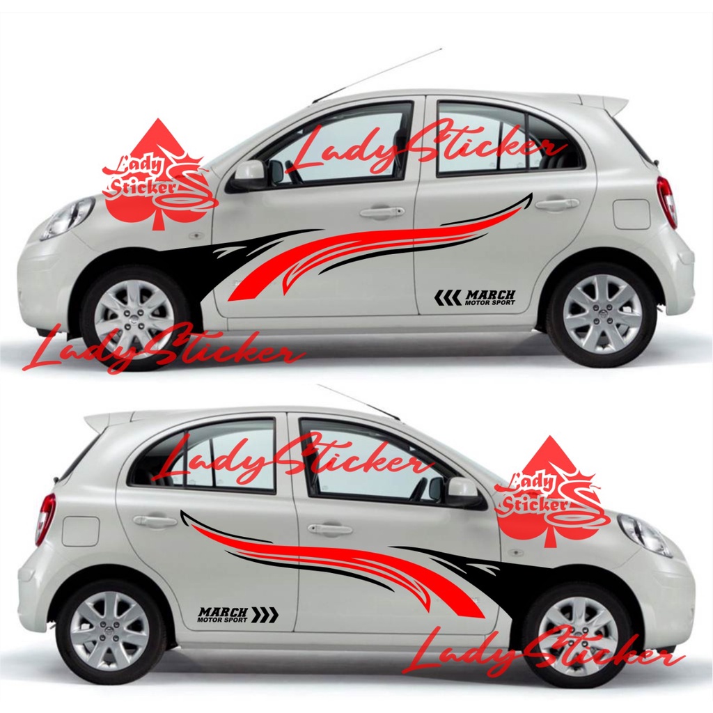 sticker stiker mobil march striping sticker mobil nissan march