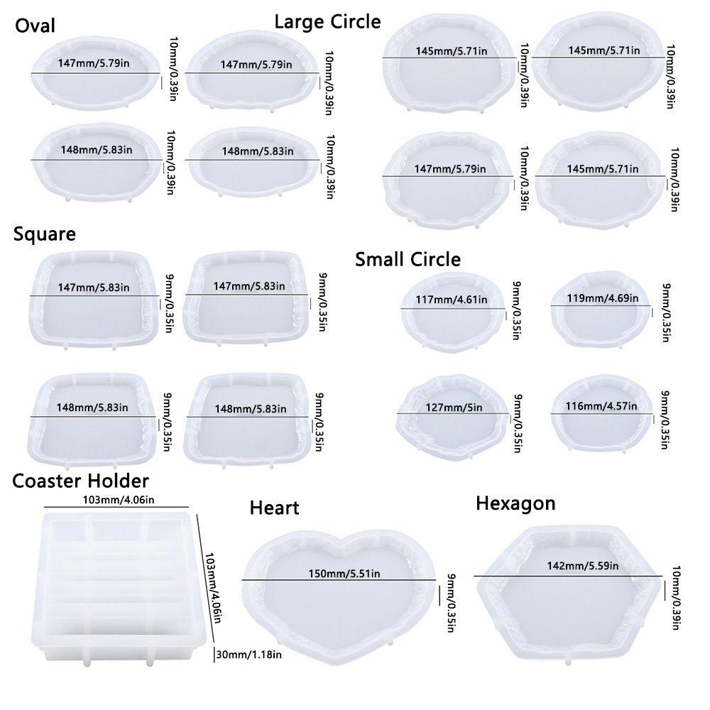 Solighter Coaster Cetakan DIY Kerajinan Hexagon Epoxy Resin Casting Mold