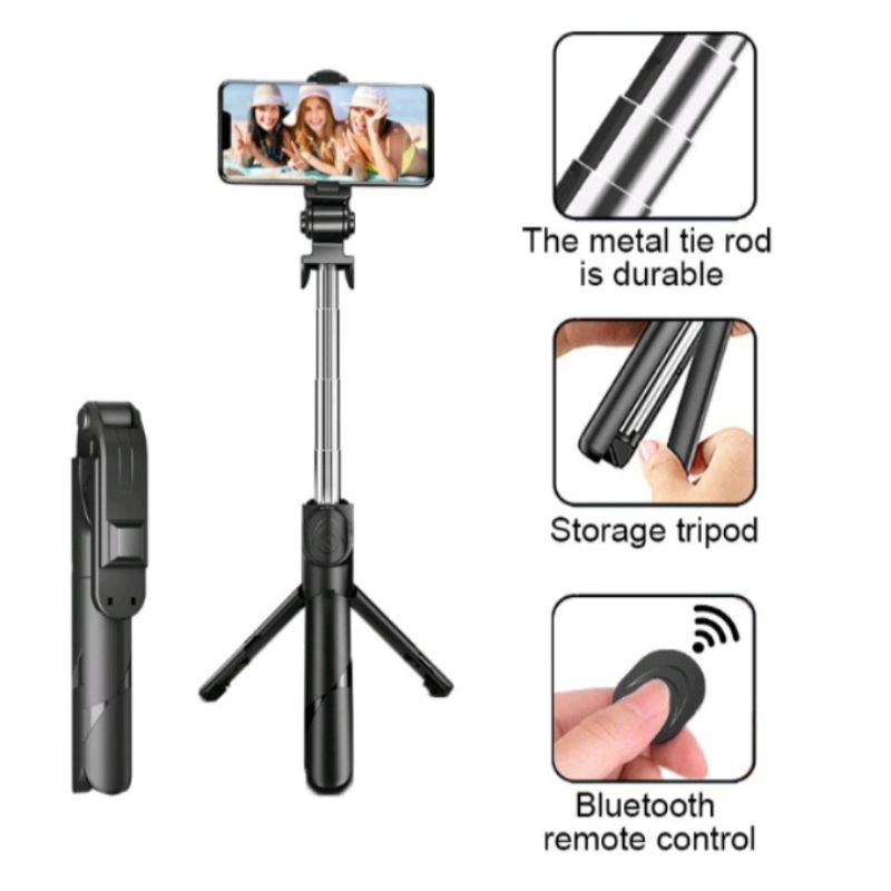 Tongsis Tripod 3 In 1 Bluetooth