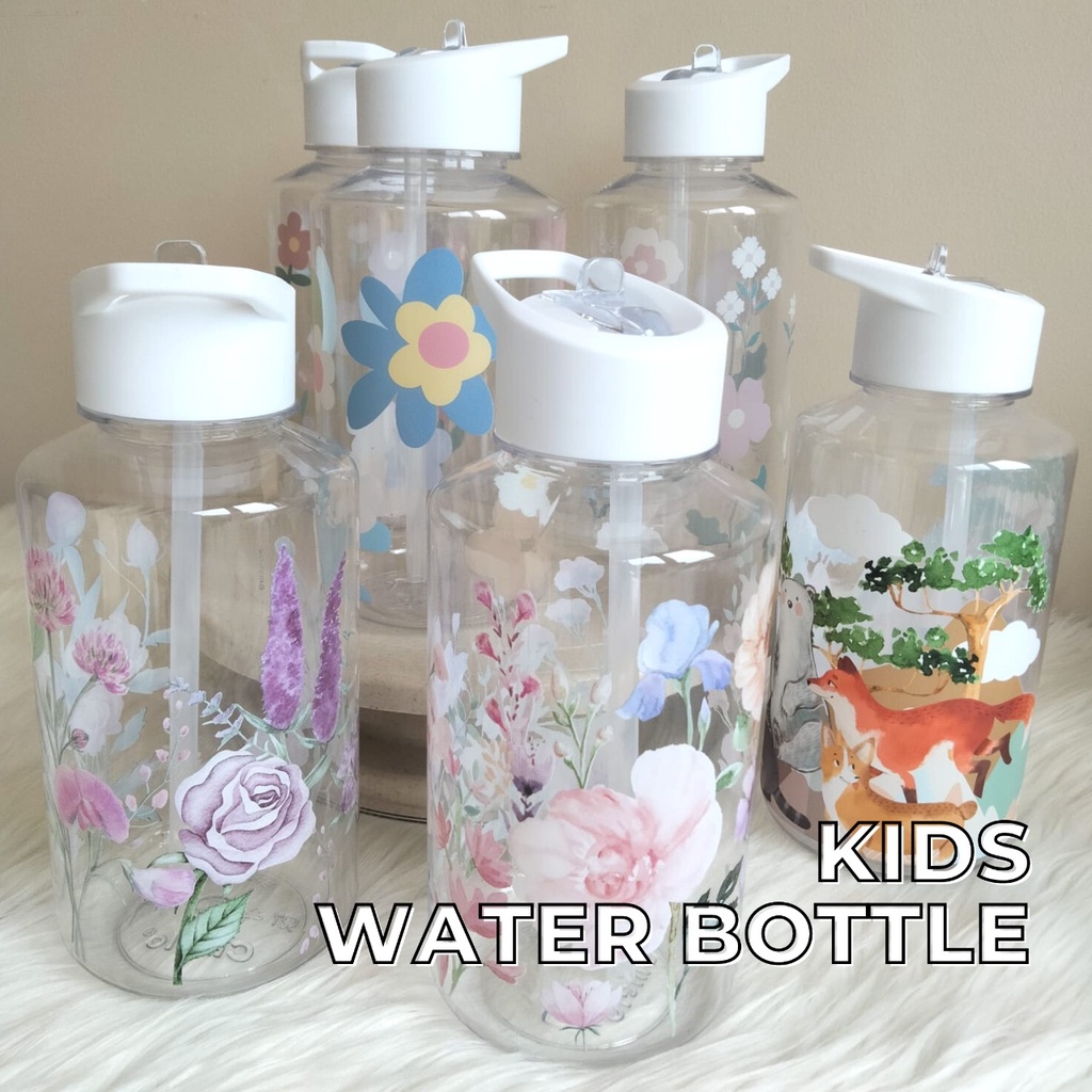 KIDS WATER BOTTLE - Botol Minum Cantik Tumbler 1 liter Print - ALLURAKIDS