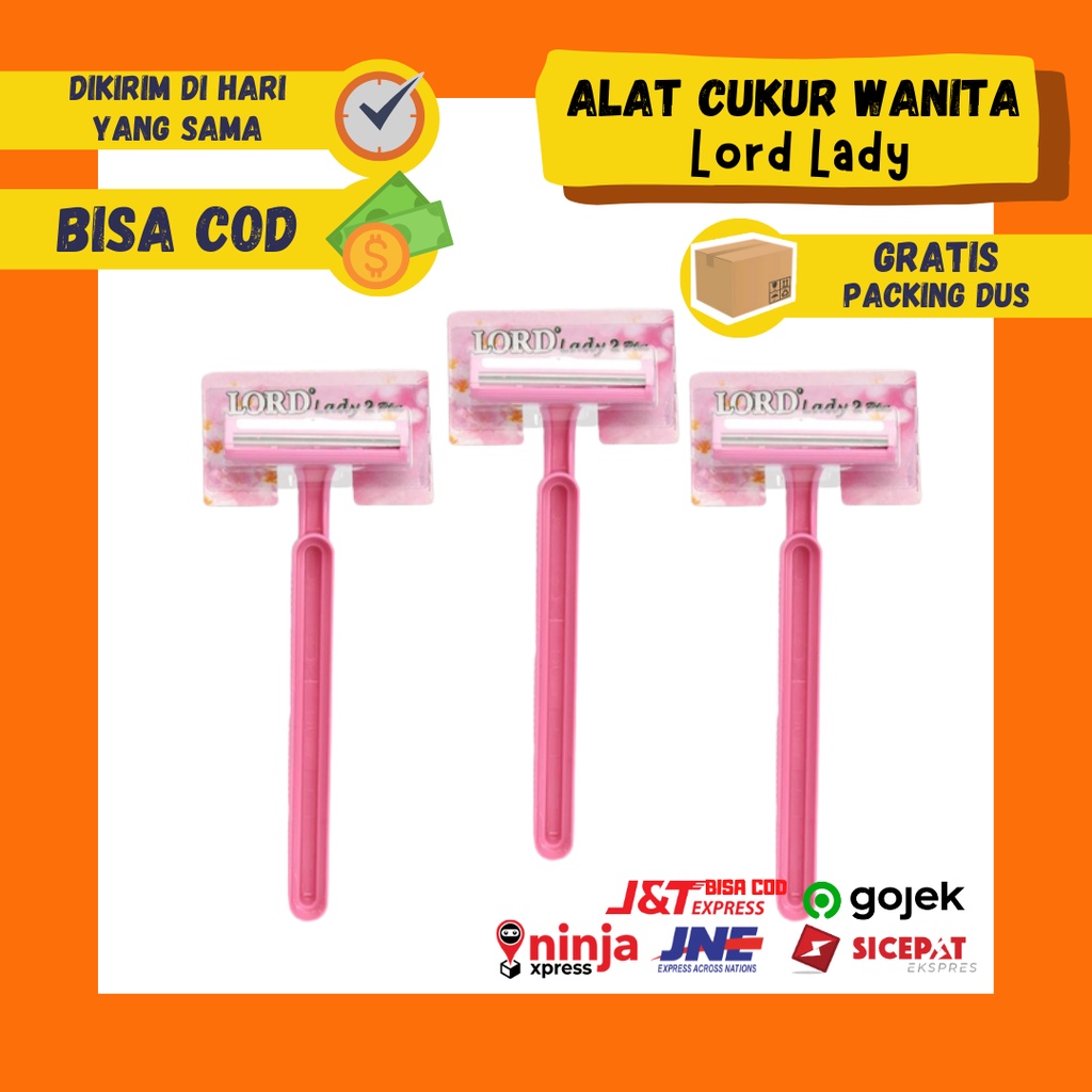 Alat Cukur Wanita Lord Lady 2 Plus Razor Pisau Pink Pisau Ganda Tajam Gagang Panjang Aman Digunakan Perempuan Gadis Remaja Gillete