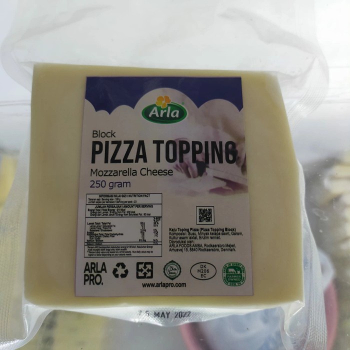 

T0P ARLA PIZZA TOPING 250GRAM KEJU MOZARELLA CHEESE NICE