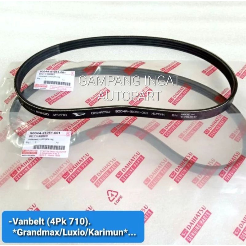 Fanbelt Fan Belt Tali Kipas Daihatsu Grandmax Grand Max Luxio Karimun 4pk 710 OEM